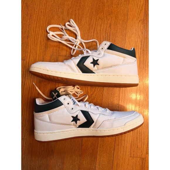 Converse CONS Fastbreak Pro Mid White Forest Green Mens 13 Sneakers 166247C